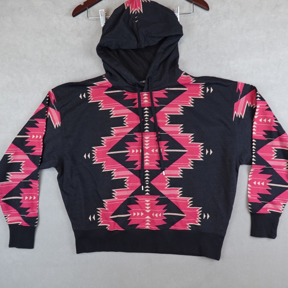 Lauren Ralph Lauren Hoodie Womens Medium Petite Pullover Sweatshirt Aztec Print